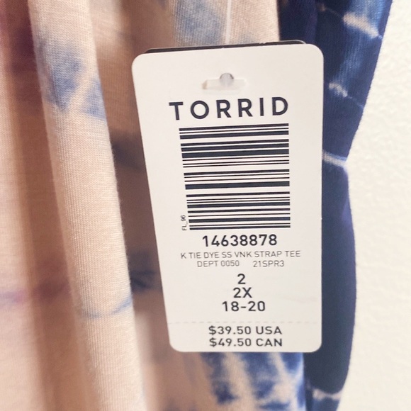 NEW Torrid Super Soft Blush Tie Dye Tee NWT - Picture 5 of 7